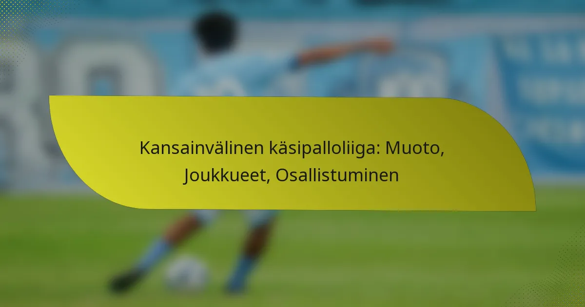 Kansainvälinen käsipalloliiga: Muoto, Joukkueet, Osallistuminen