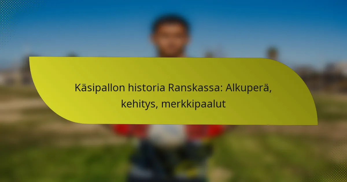 Käsipallon historia Ranskassa: Alkuperä, kehitys, merkkipaalut
