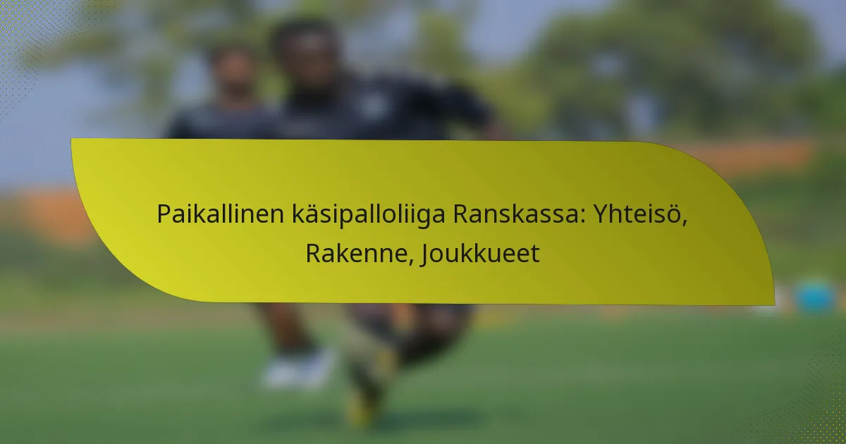 Paikallinen käsipalloliiga Ranskassa: Yhteisö, Rakenne, Joukkueet