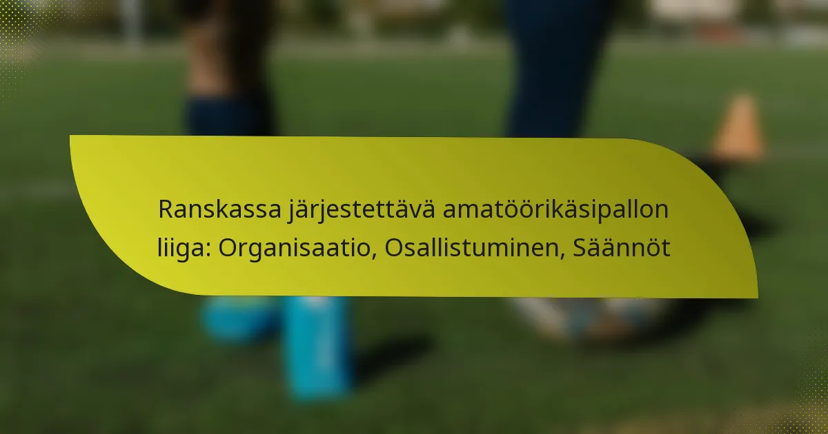 Ranskassa järjestettävä amatöörikäsipallon liiga: Organisaatio, Osallistuminen, Säännöt