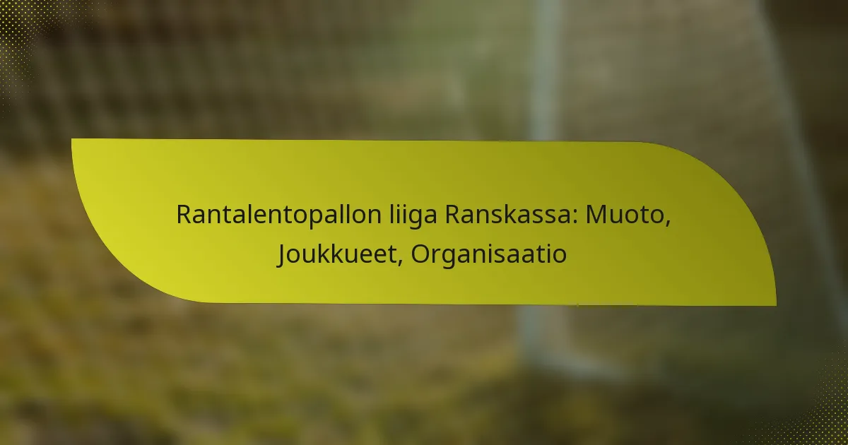 Rantalentopallon liiga Ranskassa: Muoto, Joukkueet, Organisaatio