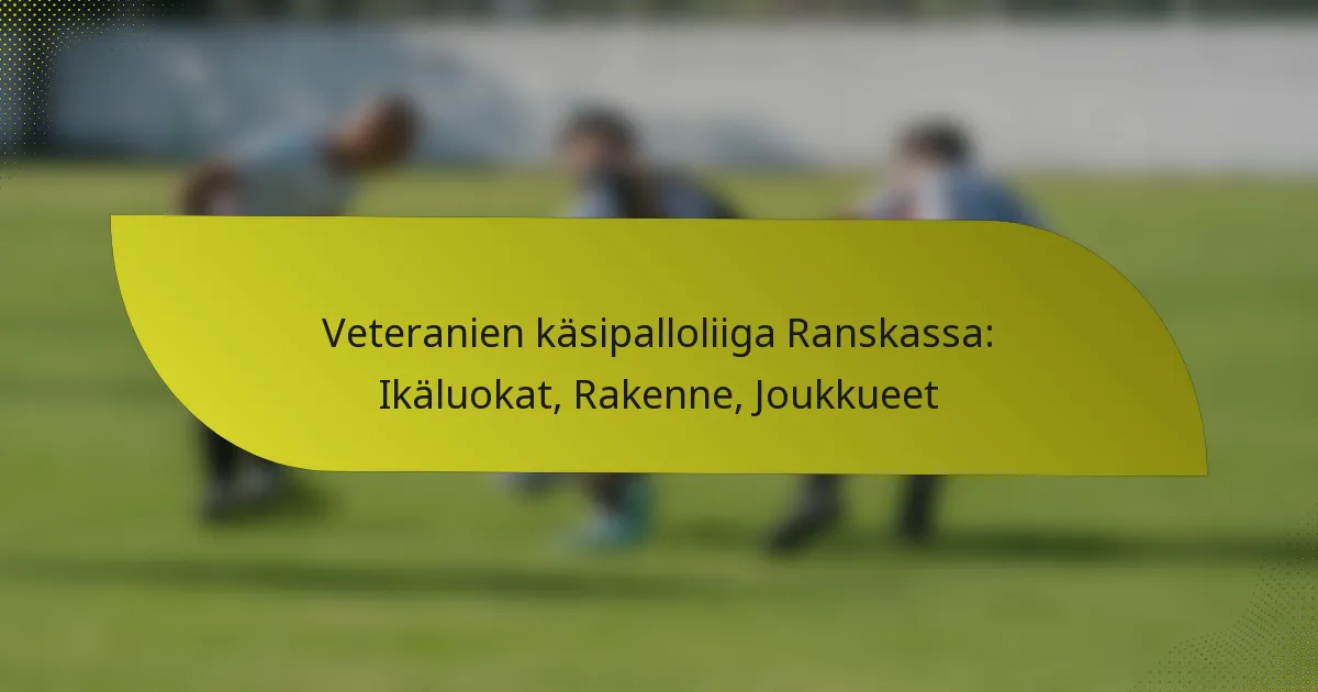 Veteranien käsipalloliiga Ranskassa: Ikäluokat, Rakenne, Joukkueet