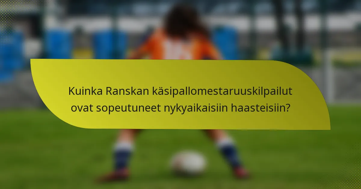 Kuinka Ranskan käsipallomestaruuskilpailut ovat sopeutuneet nykyaikaisiin haasteisiin?