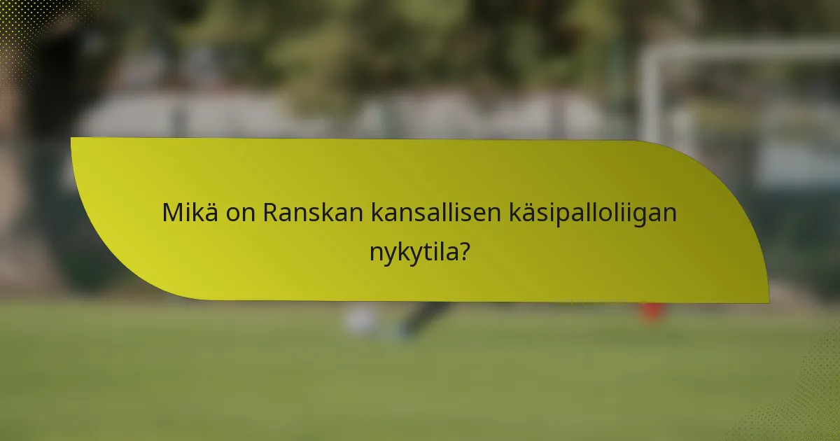 Mikä on Ranskan kansallisen käsipalloliigan nykytila?