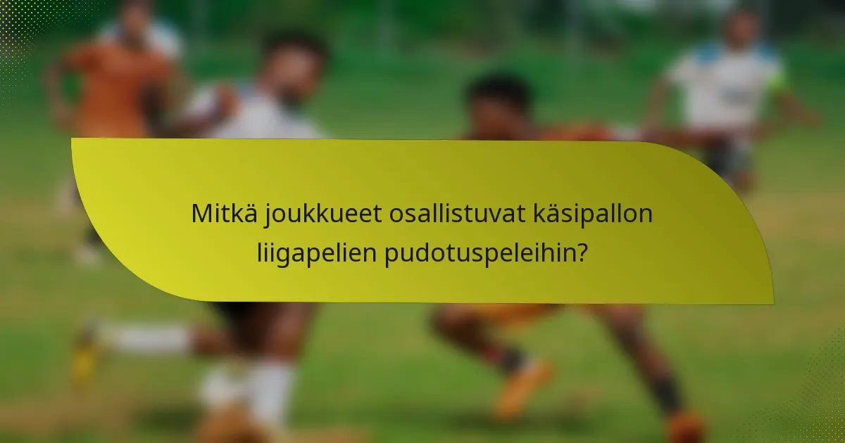 Mitkä joukkueet osallistuvat käsipallon liigapelien pudotuspeleihin?