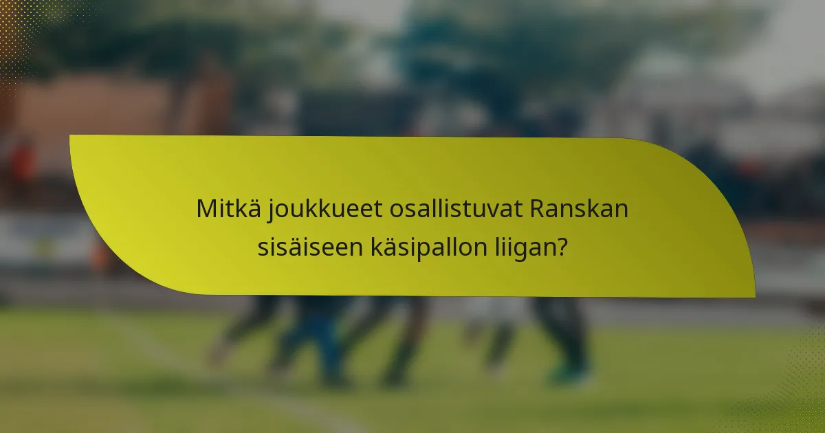 Mitkä joukkueet osallistuvat Ranskan sisäiseen käsipallon liigan?