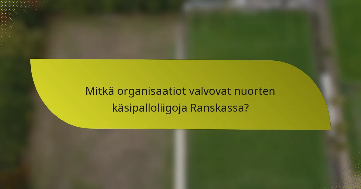 Mitkä organisaatiot valvovat nuorten käsipalloliigoja Ranskassa?